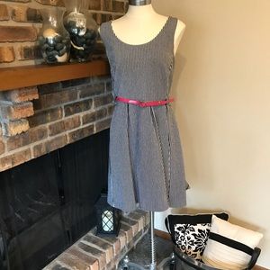 Elle striped White and Navy Blue dress